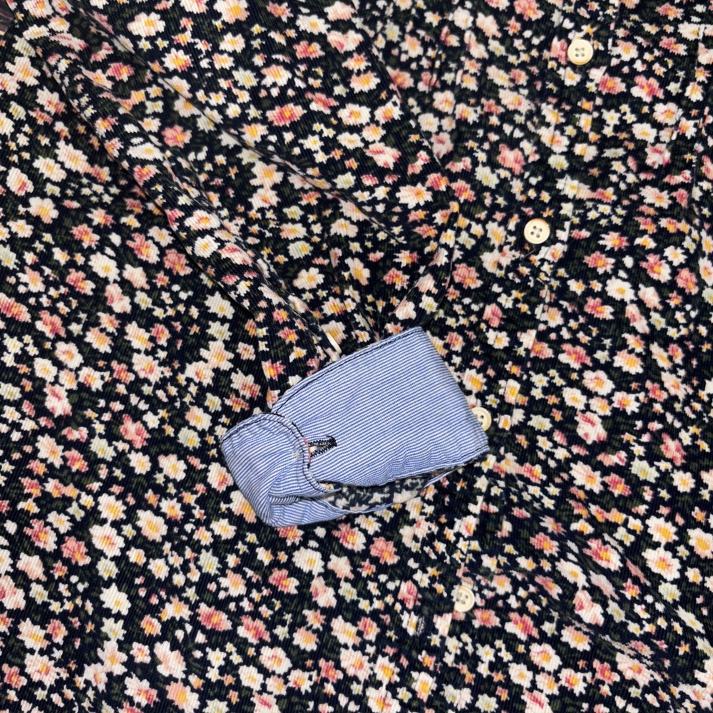 Trovata x Birds of Paradis Floral Micro-Corduroy Button Down Top size X-small - Picture 5 of 7
